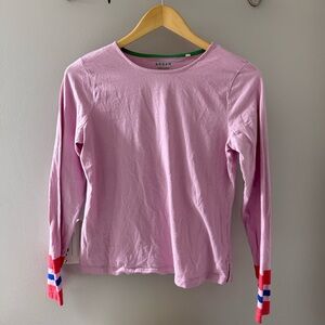 Boden Pink Long-Sleeve Crew Neck Top
